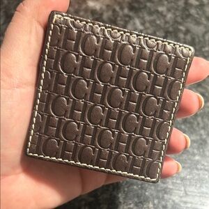 Carolina Herrera Brown Leather Coins wallet
